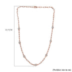 Designer Inspired- Diamond Station Necklace With Lobaster Clasp in Rose Gold Plating (Size - 18)