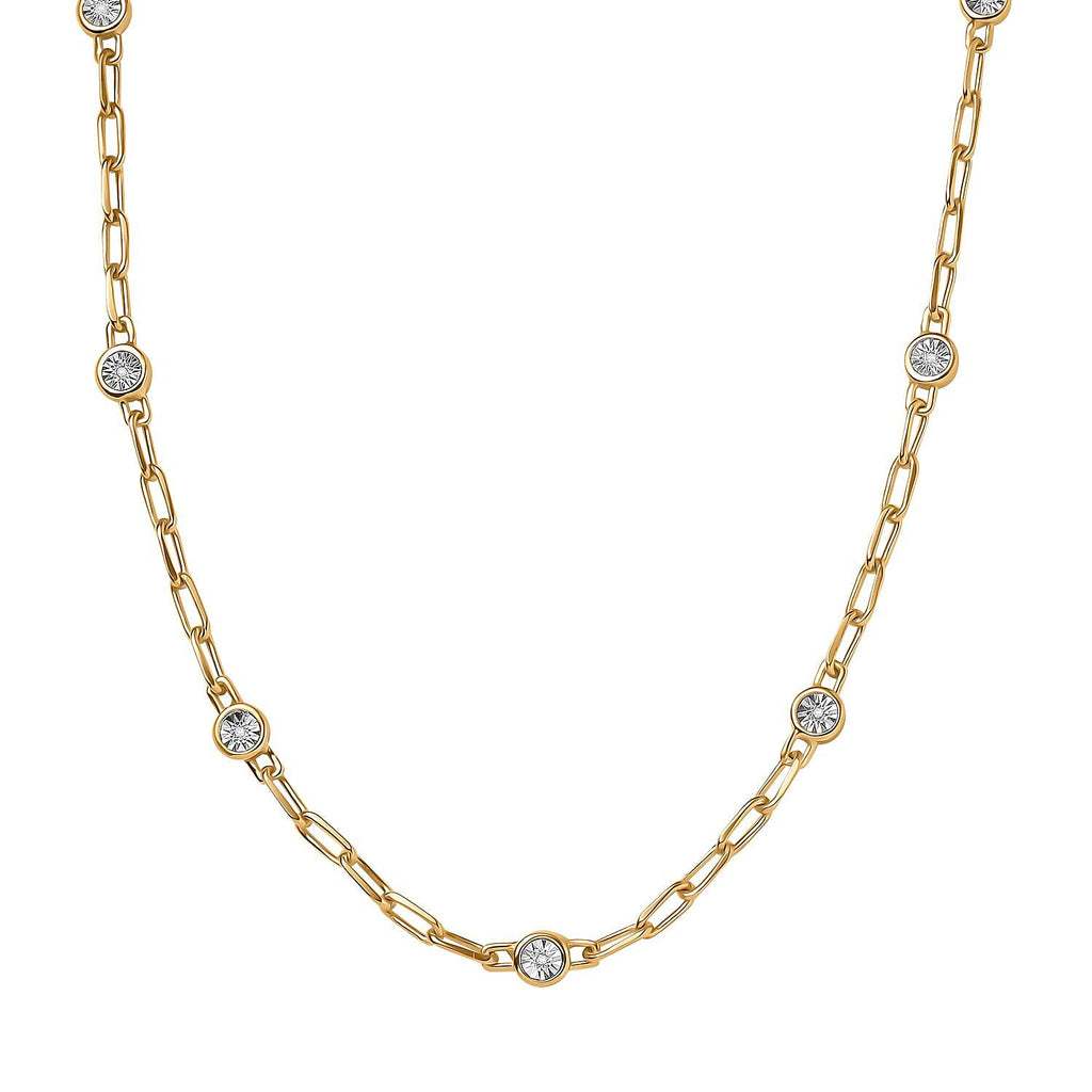Designer Inspired- Diamond Station Necklace With Lobaster Clasp  (Size - 18)
