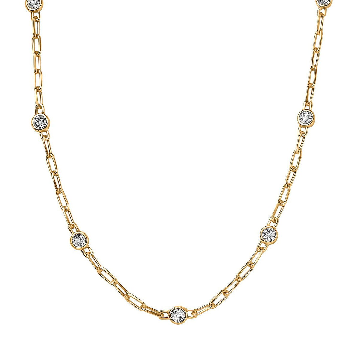 Designer Inspired- Diamond Station Necklace With Lobaster Clasp  (Size - 18) 7811815 0