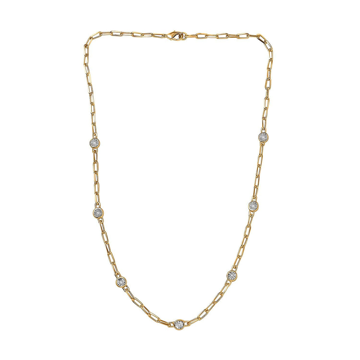 Designer Inspired- Diamond Station Necklace With Lobaster Clasp  (Size - 18) 7811815 7