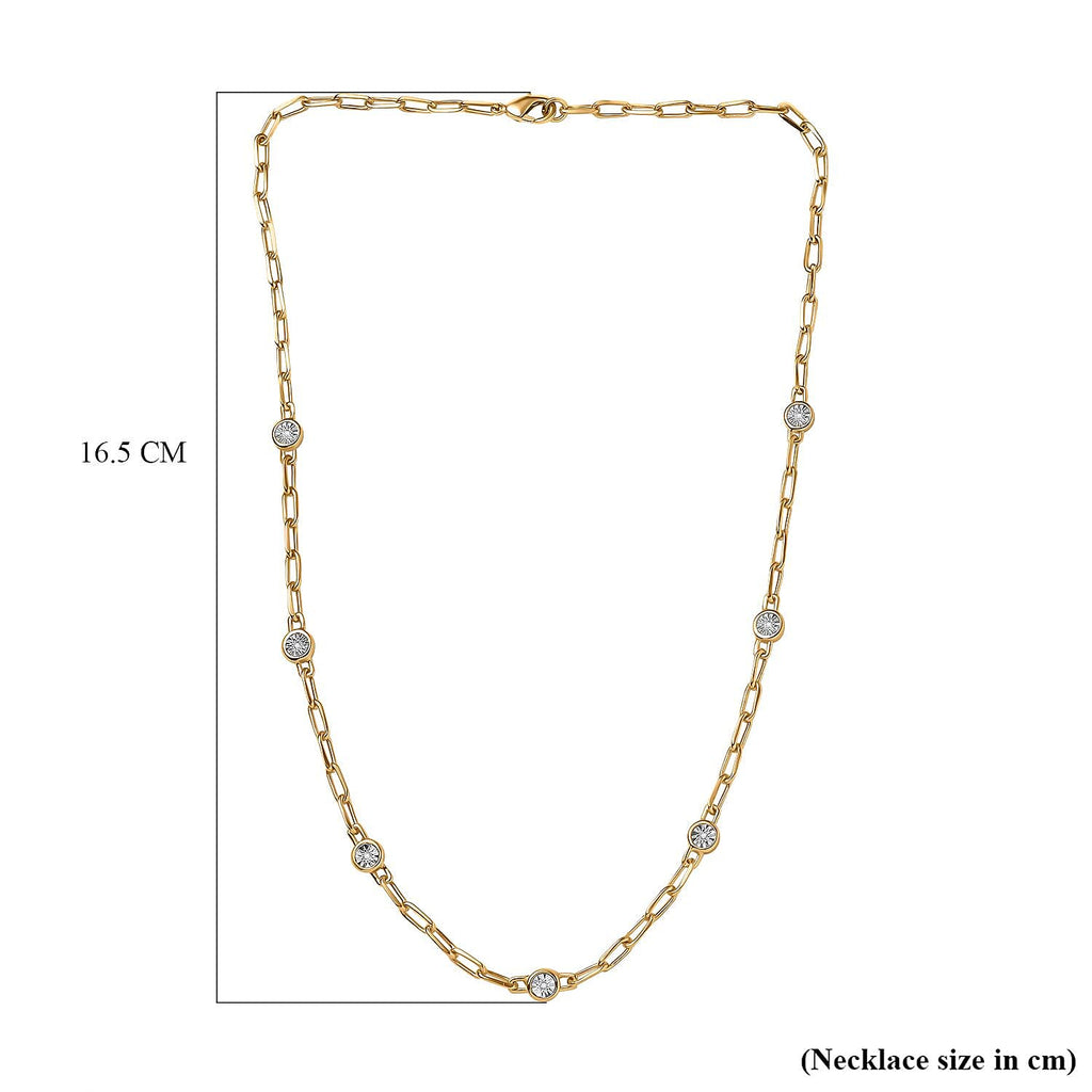Designer Inspired- Diamond Station Necklace With Lobaster Clasp  (Size - 18)