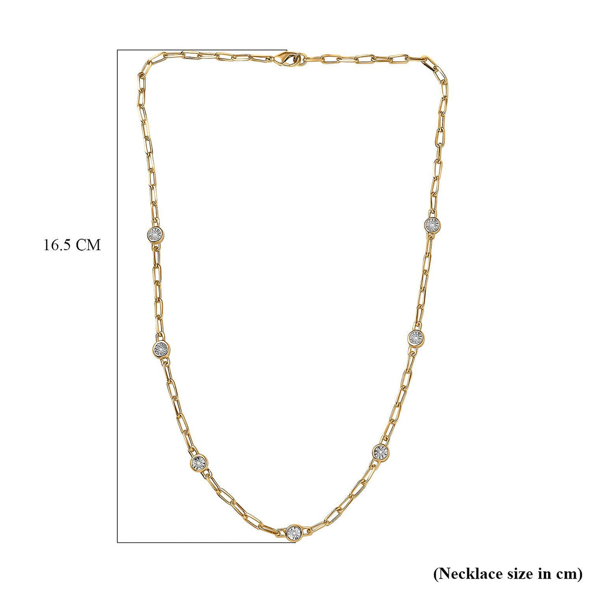 Designer Inspired- Diamond Station Necklace With Lobaster Clasp  (Size - 18) 7811815 11
