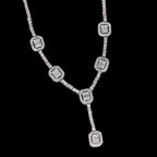 Diamond Collar Necklace (Size - 21-1) in Platinum Overlay Sterling Silver 3.00 Ct, Silver Wt. 8.00 Gms
