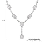 Diamond Collar Necklace (Size - 21-1) in Platinum Overlay Sterling Silver 3.00 Ct, Silver Wt. 8.00 Gms