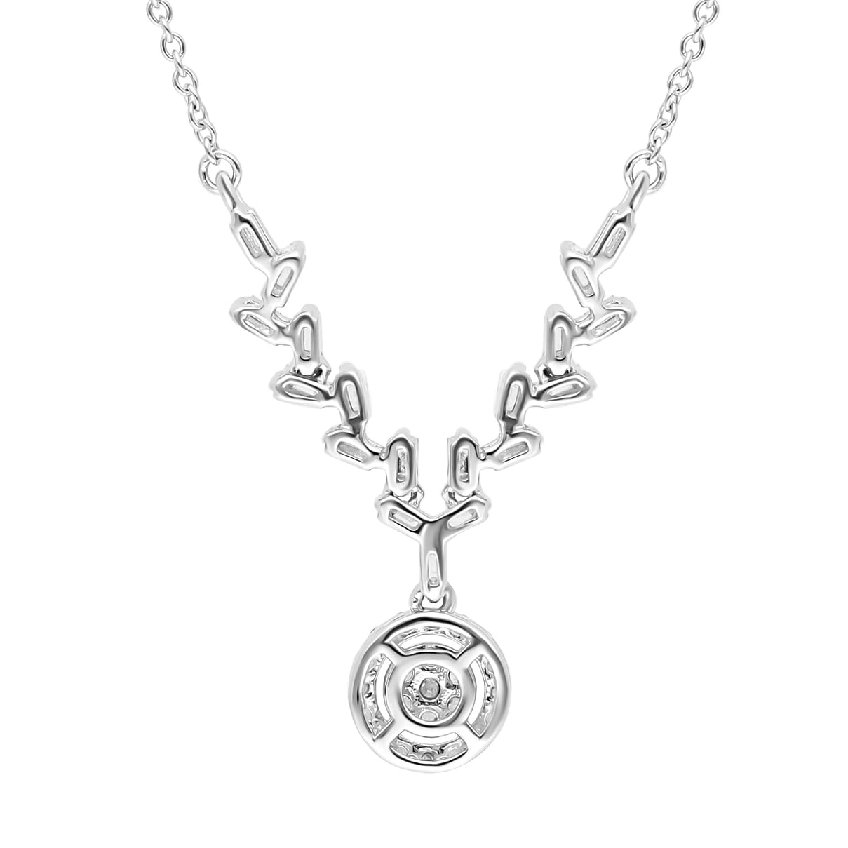 Diamond Necklace (Size - 18-20) in Platinum Overlay Sterling Silver 0.50 Ct. 7559760 3
