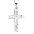 Diamond Cross Pendant in Platinum Overlay Sterling Silver 0.39 Ct