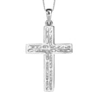 Diamond Cross Pendant in Platinum Overlay Sterling Silver 0.39 Ct