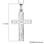 Diamond Cross Pendant in Platinum Overlay Sterling Silver 0.39 Ct