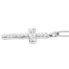 Diamond Cross Pendant in Platinum Overlay Sterling Silver 0.39 Ct