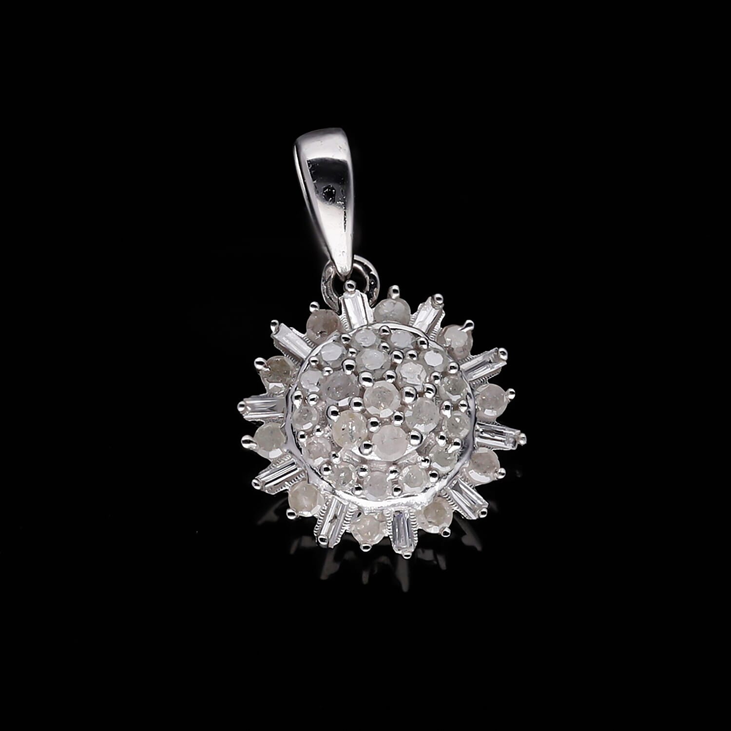 Diamond Pendant in Platinum Overlay Sterling Silver 0.50 Ct. 7559559 2