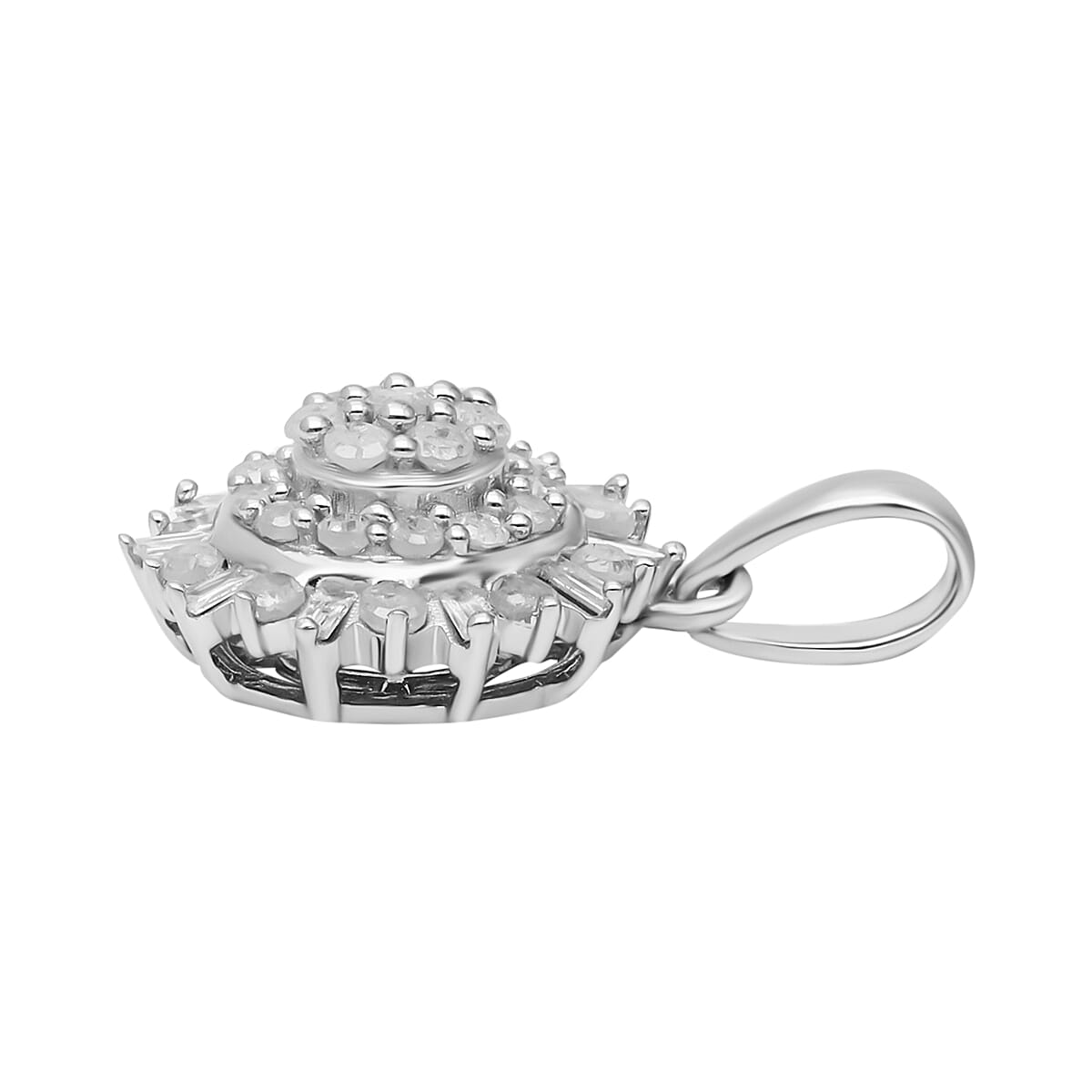 Diamond Pendant in Platinum Overlay Sterling Silver 0.50 Ct. 7559559 4