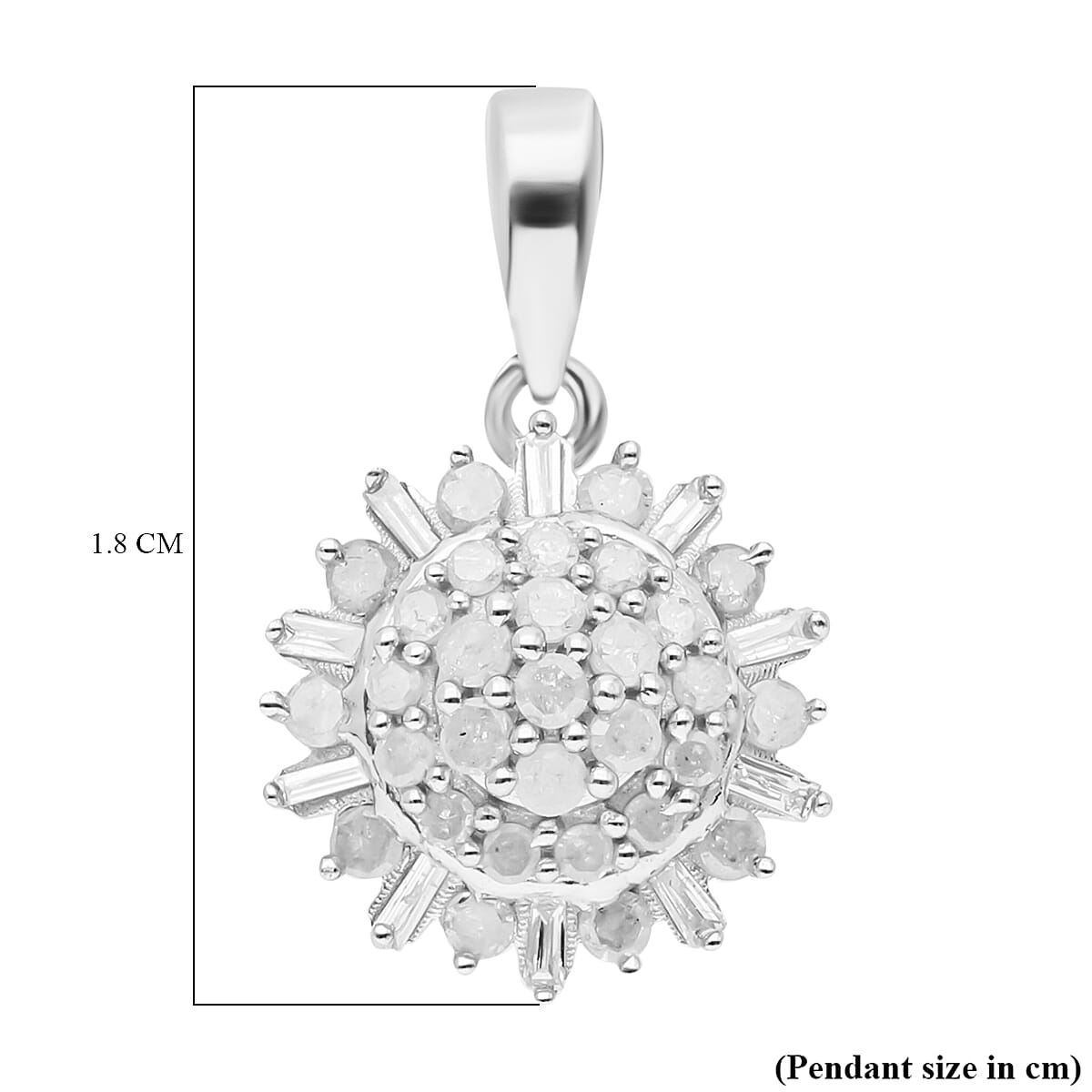 Diamond Pendant in Platinum Overlay Sterling Silver 0.50 Ct. 7559559 6