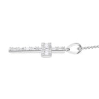 Diamond Cross Pendant in Platinum Overlay Sterling Silver 0.53 Ct.