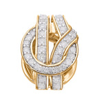 Designer Inspired- Diamond Pendant in YG Vermeil Plated Sterling Silver 0.50 Ct.