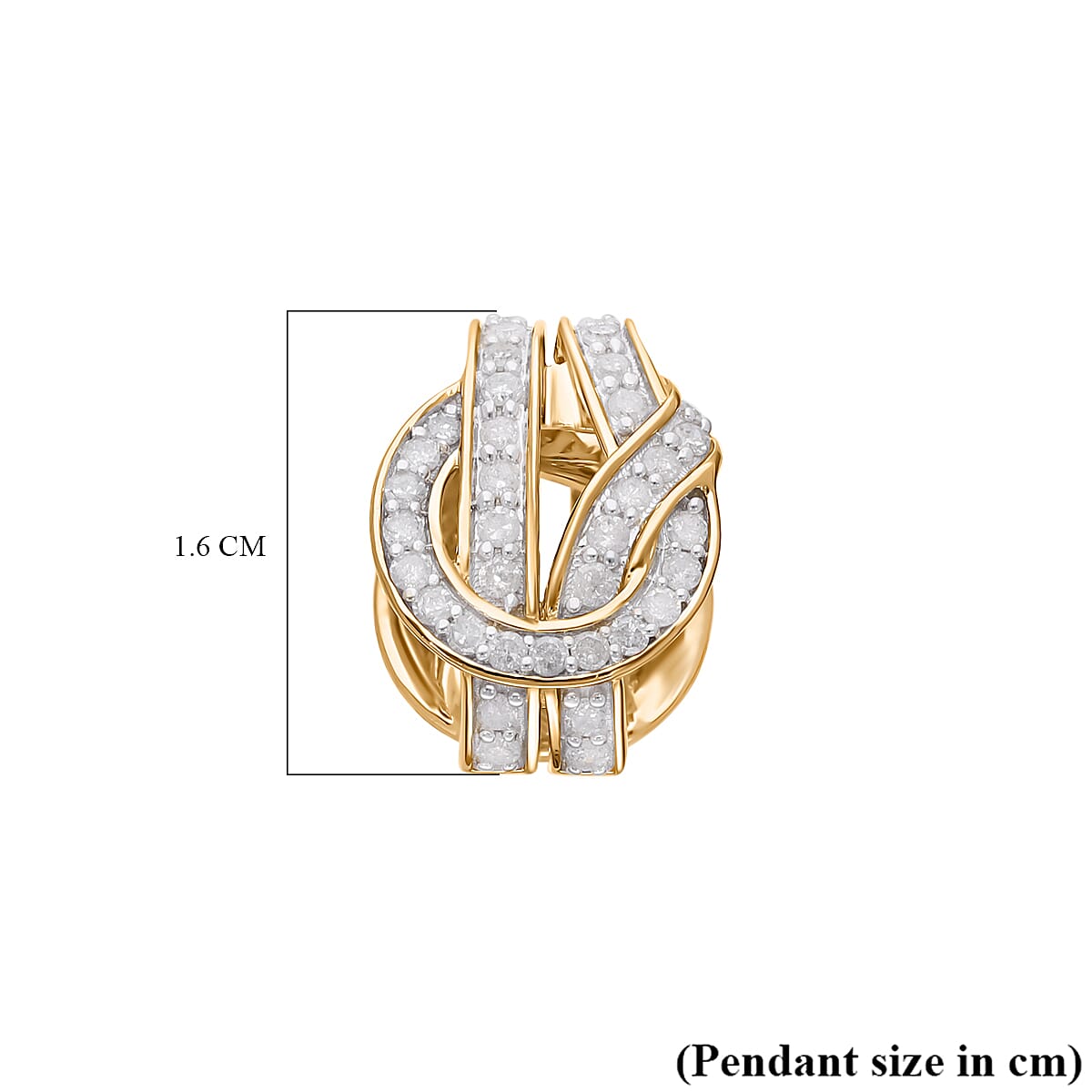 Diamond Pendant in 18K Vermeil Yellow Gold Plated Sterling Silver 0.50 Ct. 7725339 5
