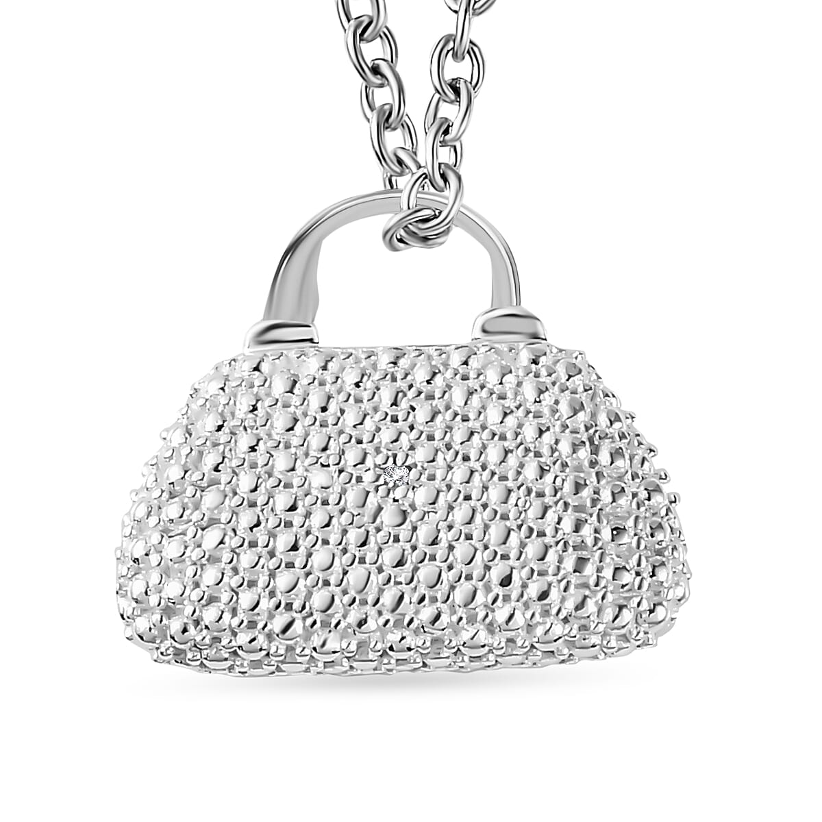 Diamond Sterling Silver Handbag Pendant with Free Chain (Size 20) 4213512 0