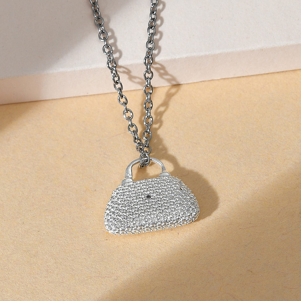Diamond Sterling Silver Handbag Pendant with Free Chain (Size 20) 4213512 2