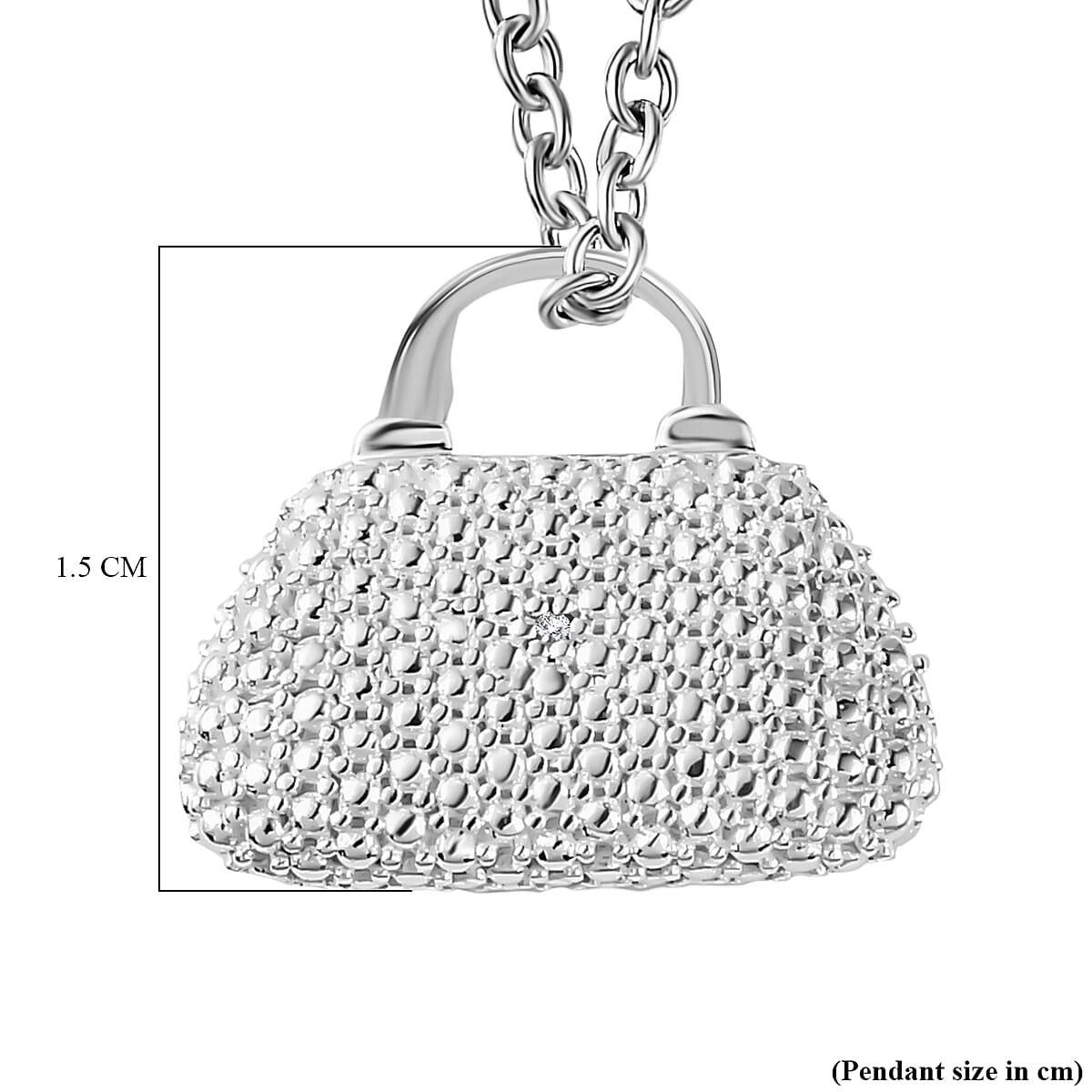 Diamond Sterling Silver Handbag Pendant with Free Chain (Size 20) 4213512 4