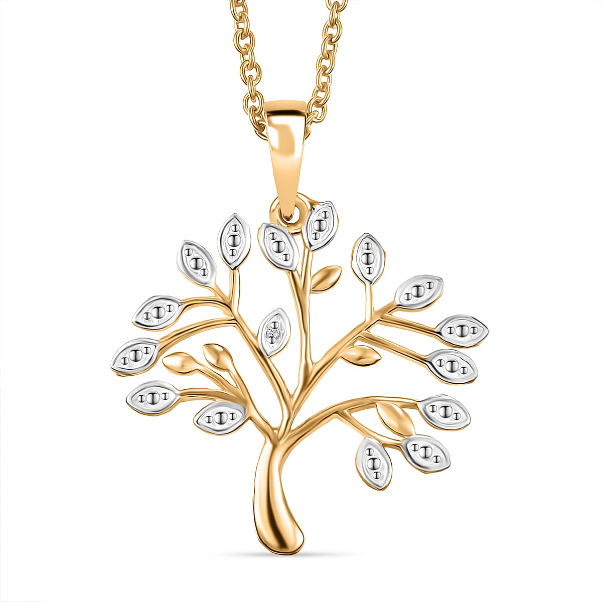 White Diamond Tree Pendant with Chain (Size 20) 4436477 0