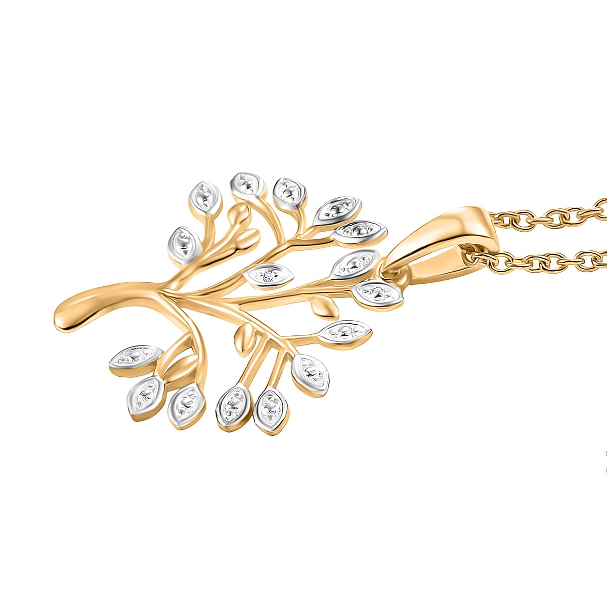 White Diamond Tree Pendant with Chain (Size 20) 4436477 4