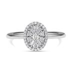 One Time Deal- Diamond Ring in Platinum Overlay Sterling Silver