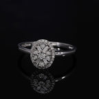 One Time Deal- Diamond Ring in Platinum Overlay Sterling Silver