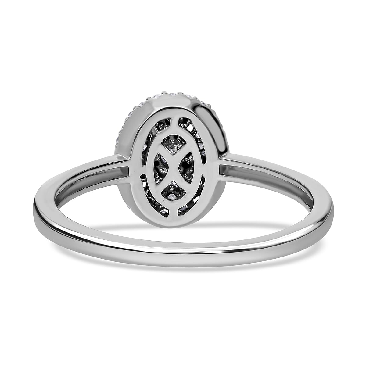 One Time Deal- Diamond Ring in Platinum Overlay Sterling Silver 7651573 4