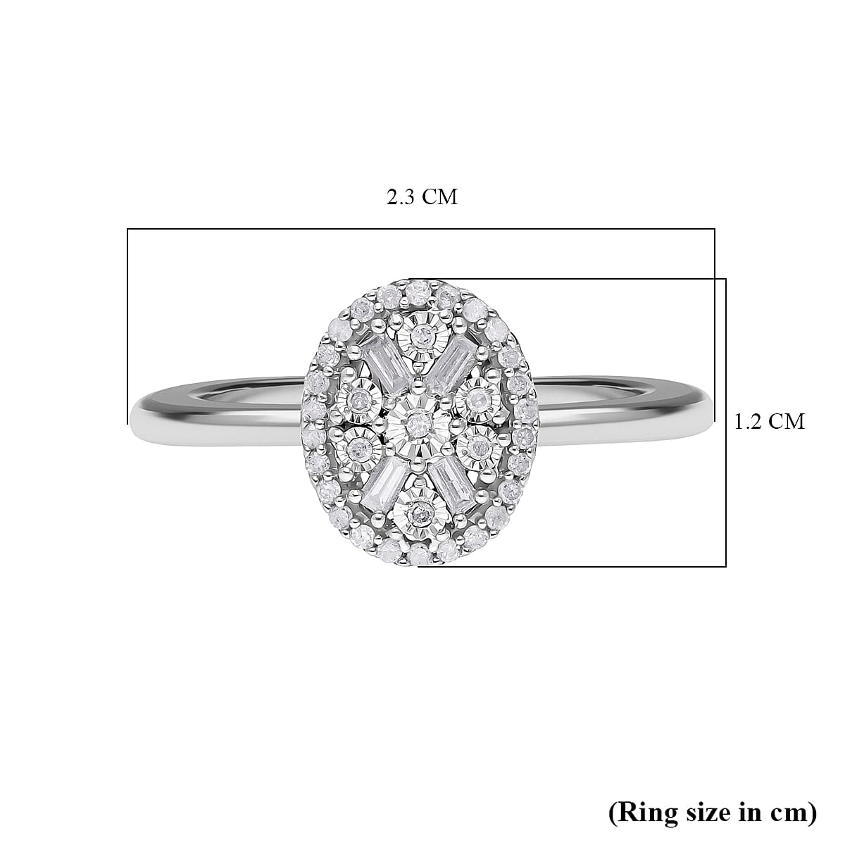 One Time Deal- Diamond Ring in Platinum Overlay Sterling Silver 7651573 5