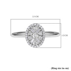 One Time Deal- Diamond Ring in Platinum Overlay Sterling Silver