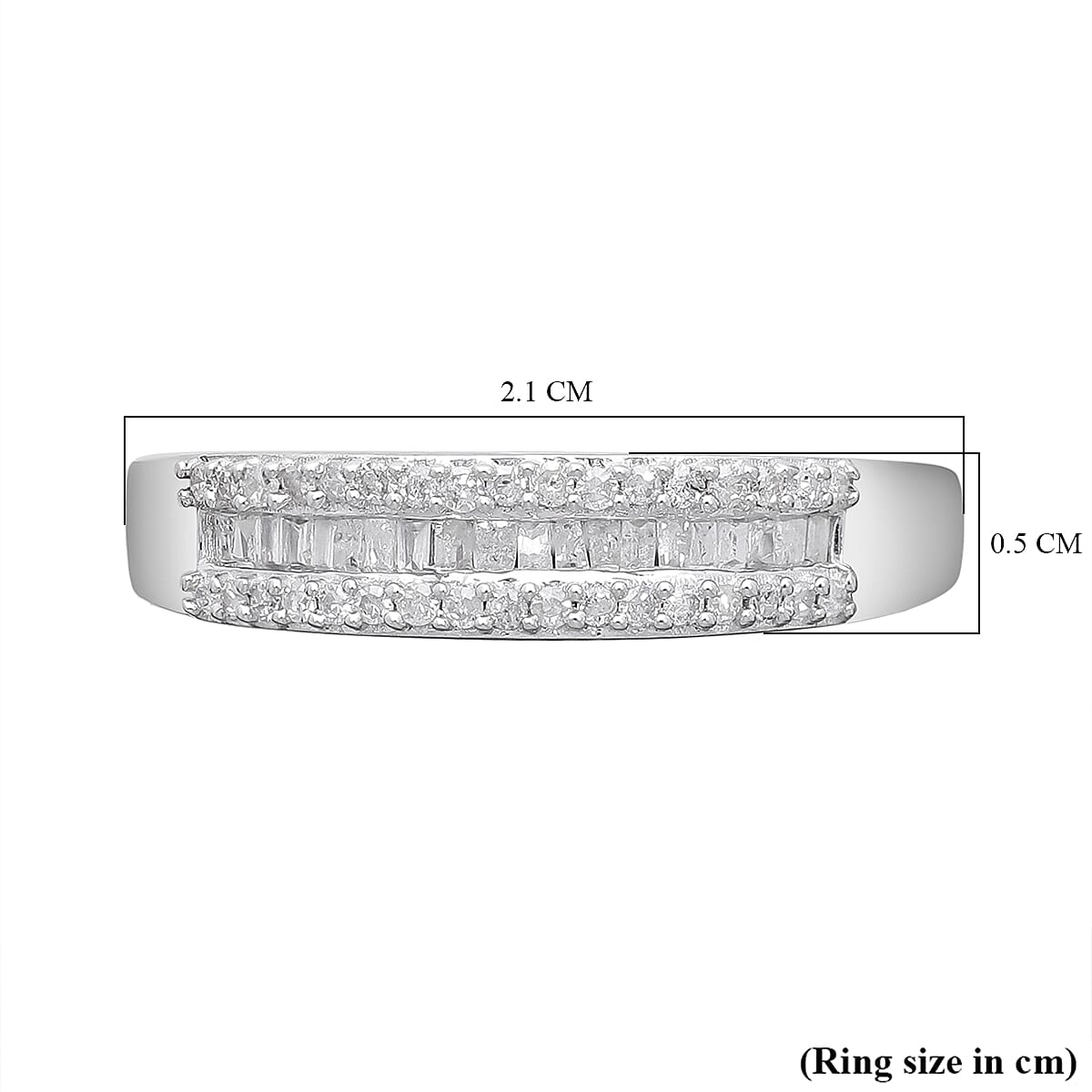 Diamond Half Eternity Ring in Platinum Overlay Sterling Silver 7776459 5
