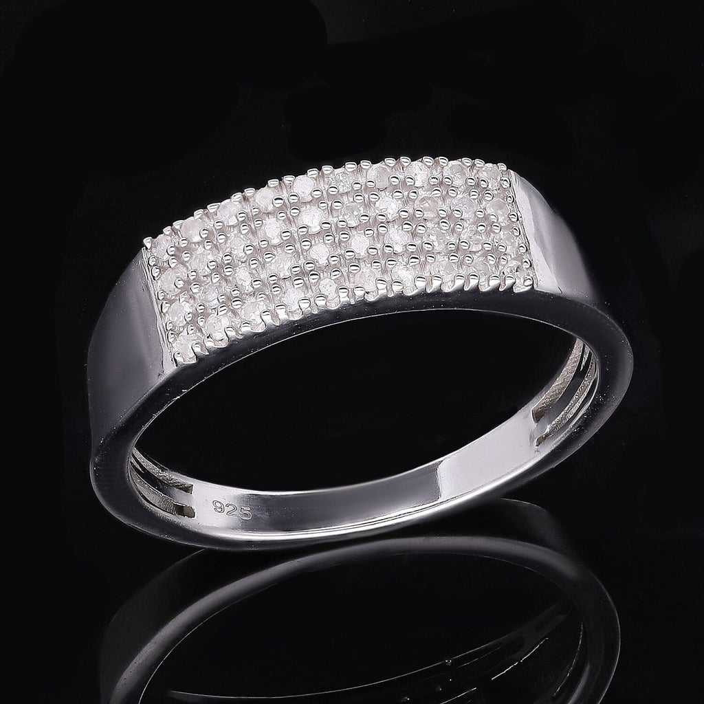 Diamond Ring in Platinum Overlay Sterling Silver 0.25 Ct.