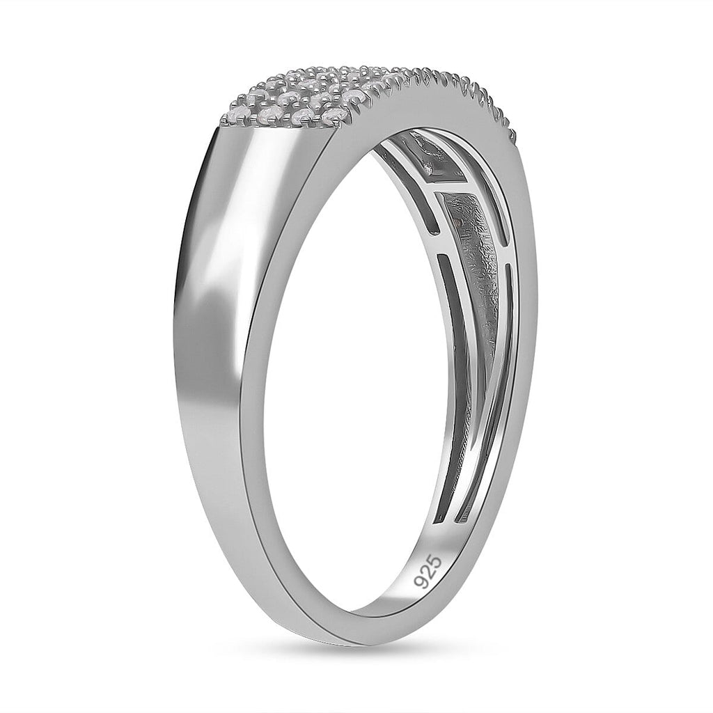 Diamond Ring in Platinum Overlay Sterling Silver 0.25 Ct.