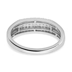 Diamond Ring in Platinum Overlay Sterling Silver 0.25 Ct.