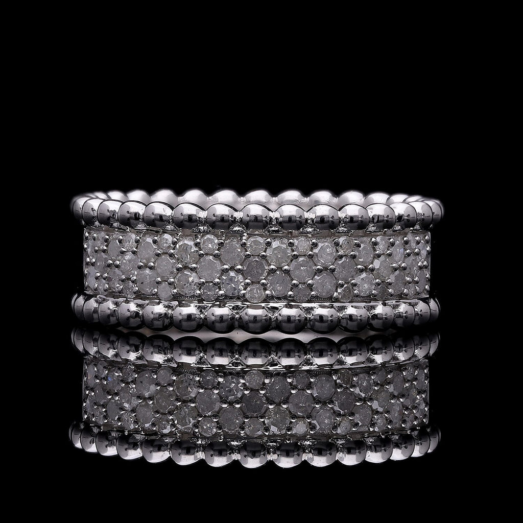 Designer Inspired - Diamond Eternity Band Ring in Platinum Overlay Sterling Silver 0.50 Ct
