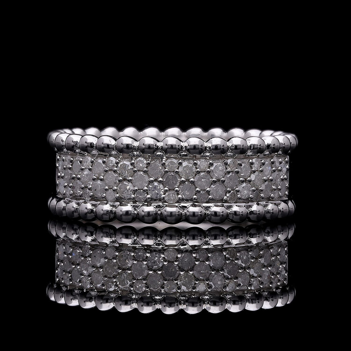 Designer Inspired - Diamond Half- Eternity Band Ring in Platinum Overlay Sterling Silver 0.50 Ct 7730004 2