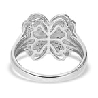 Biggest Designer Inspired- Diamond (G-H) Clove Ring in Platinum Overlay Sterling Silver 0.52 Ct.