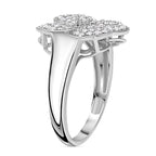 Biggest Designer Inspired- Diamond (G-H) Clove Ring in Platinum Overlay Sterling Silver 0.52 Ct.