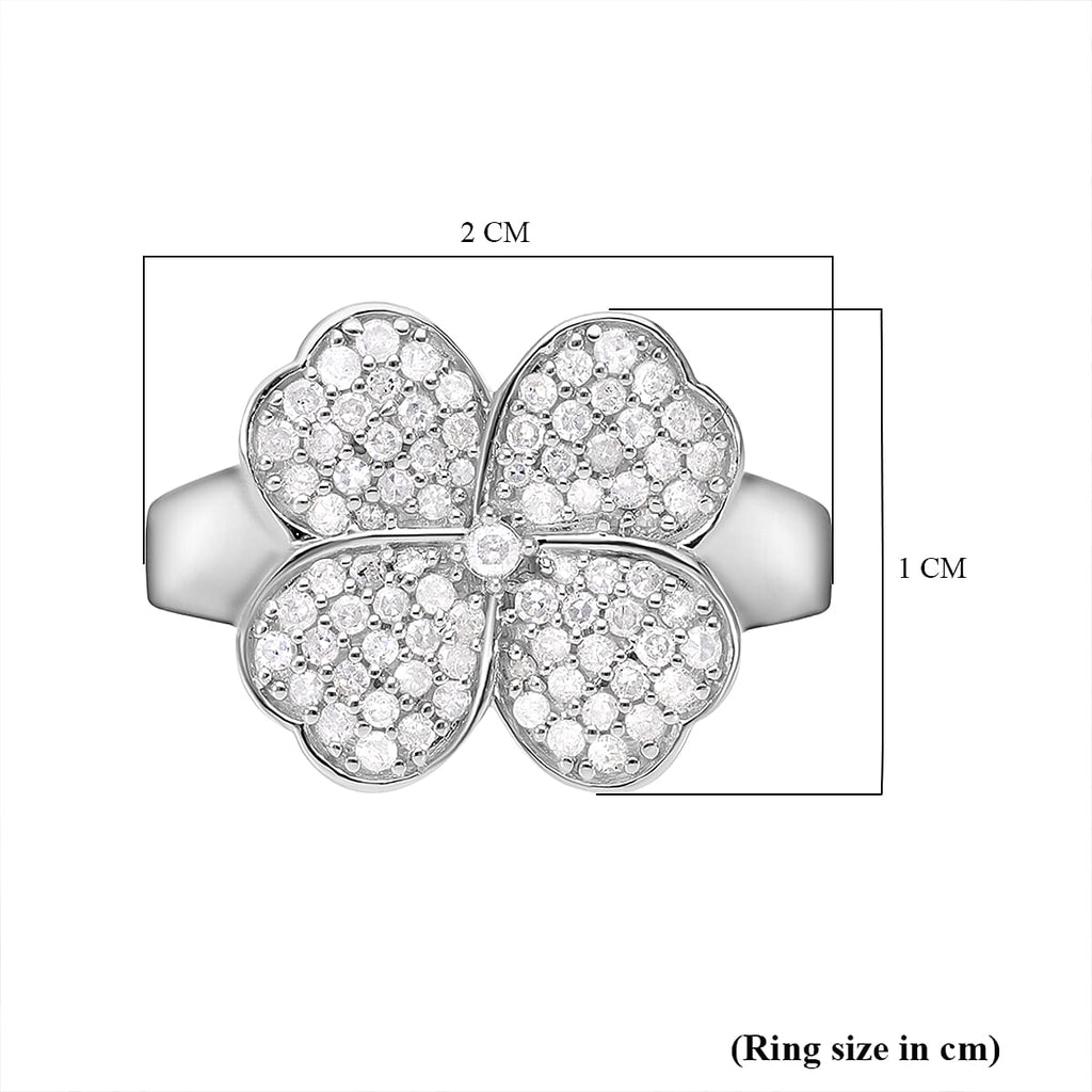 Biggest Designer Inspired- Diamond (G-H) Clove Ring in Platinum Overlay Sterling Silver 0.52 Ct.