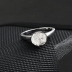 Royal Bali Collection - Artisan Crafted Natural Polki Diamond Ring in Platinum Overlay Sterling Silver 0.50 Ct.