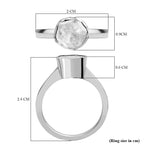 Royal Bali Collection - Artisan Crafted Natural Polki Diamond Ring in Platinum Overlay Sterling Silver 0.50 Ct.