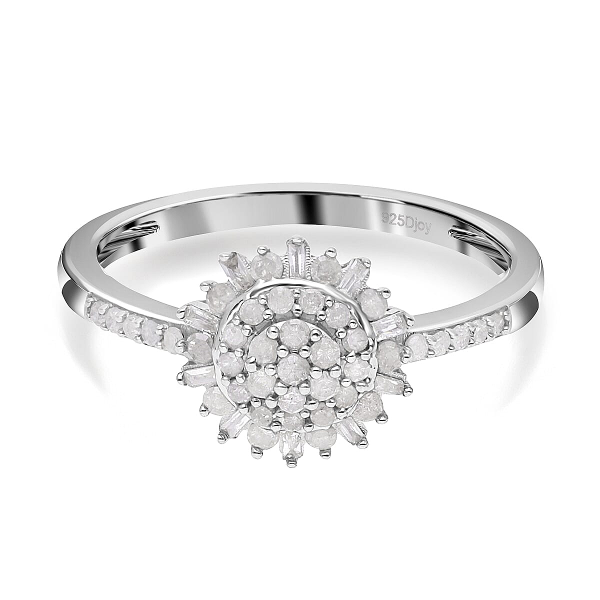 Diamond Ring in Platinum Overlay Sterling Silver 0.50 Ct. 7559523 0