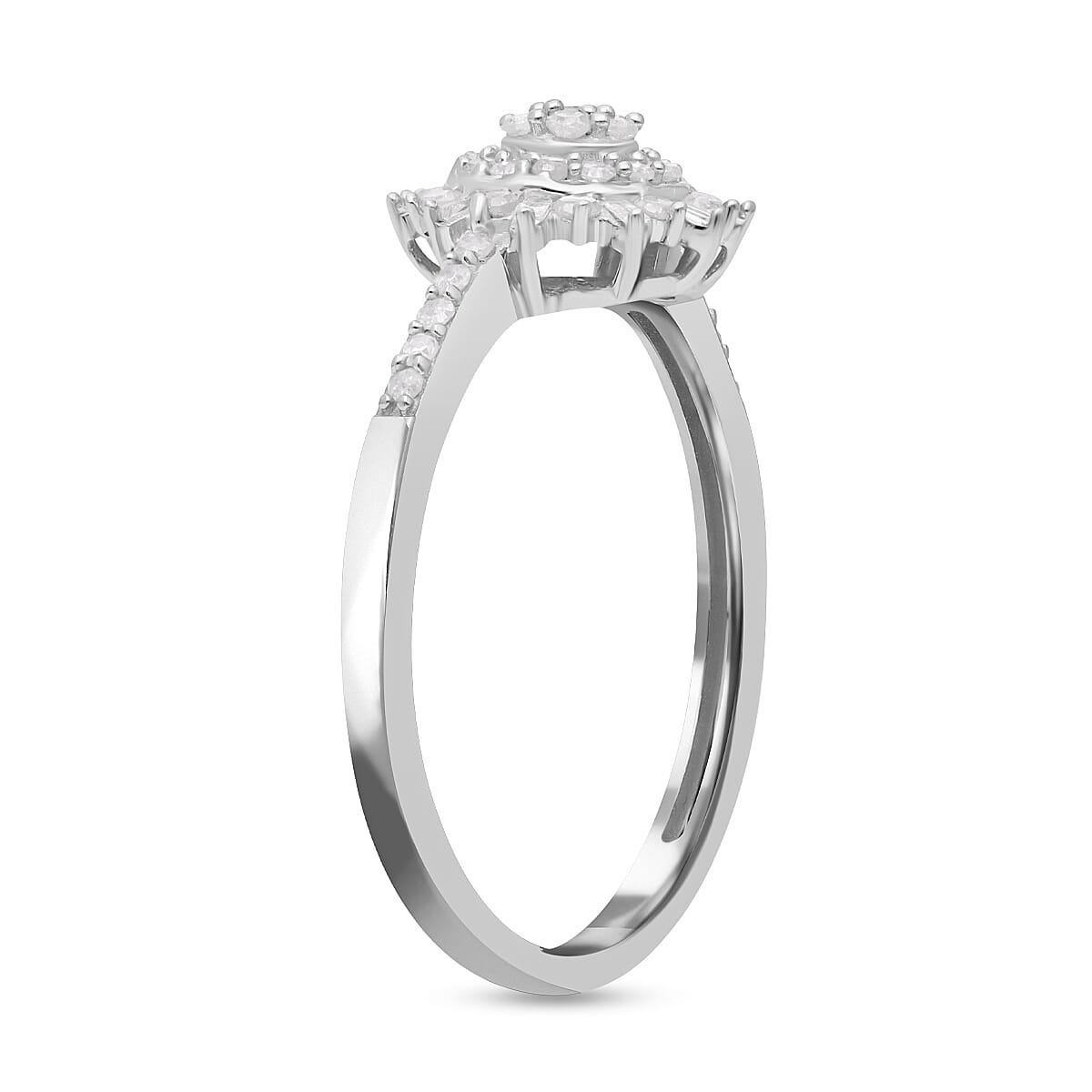 Diamond Ring in Platinum Overlay Sterling Silver 0.50 Ct. 7559523 4