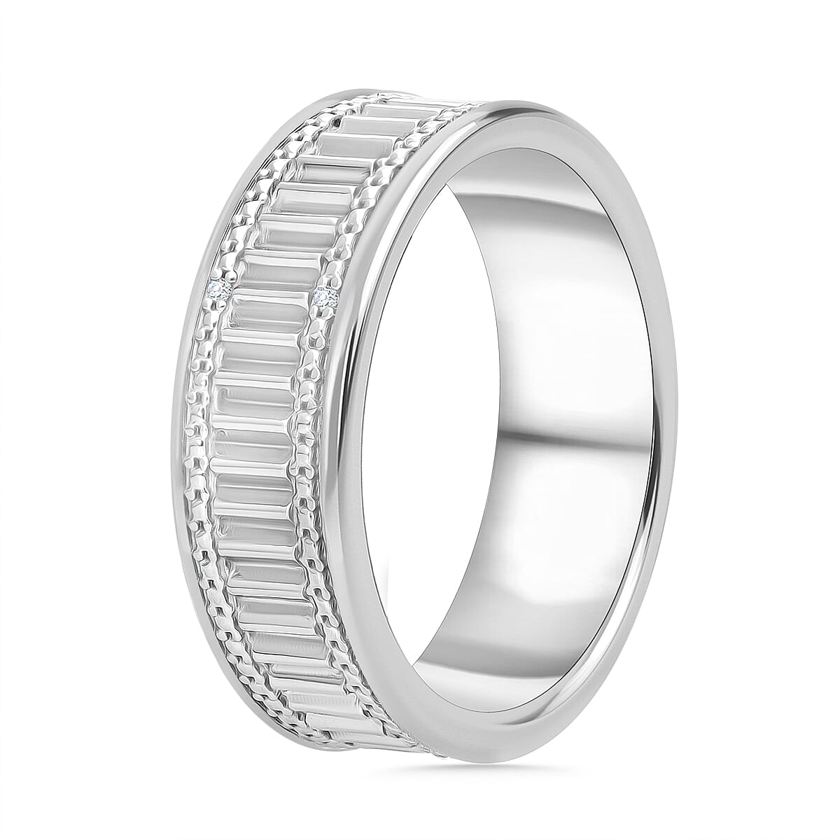 NY Closeout - White Diamond Eternity Ring in Platinum Overlay Sterling Silver 7925710 2