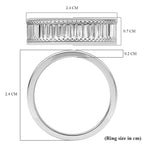 NY Closeout - White Diamond Ring in Platinum Overlay Sterling Silver