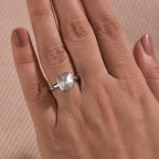 First Time Ever - Polki Diamond Ring in Rhodium Overlay Sterling Silver
