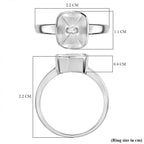 First Time Ever - Polki Diamond Ring in Rhodium Overlay Sterling Silver