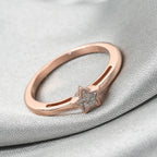 Diamond Ring in Rose Gold Overlay Sterling Silver