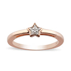 Diamond Ring in Rose Gold Overlay Sterling Silver