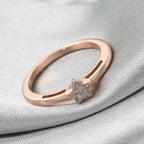 Diamond Ring in Rose Gold Overlay Sterling Silver