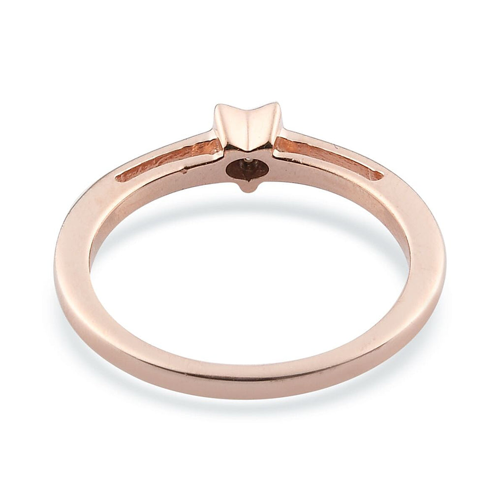 Diamond Ring in Rose Gold Overlay Sterling Silver
